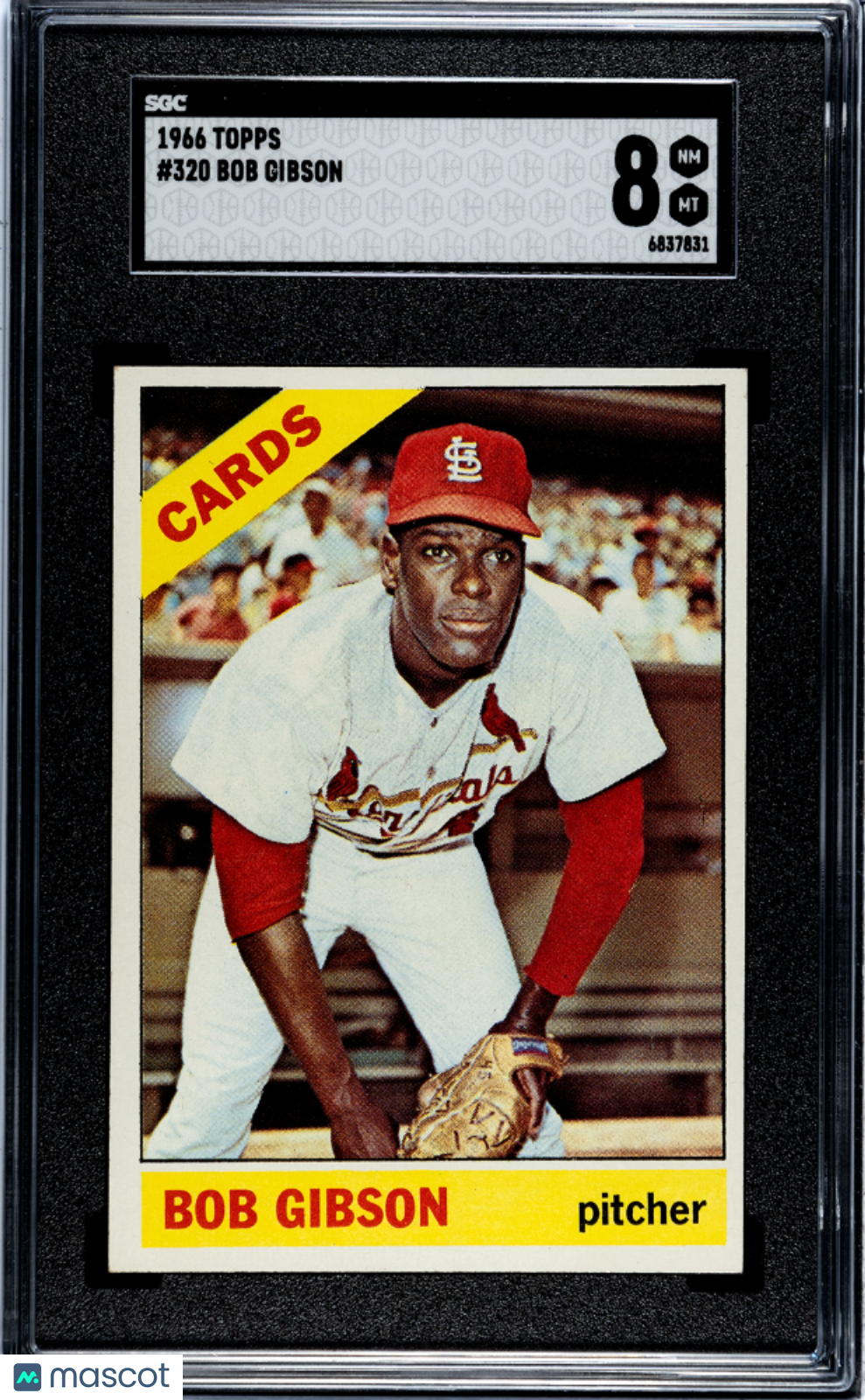 BOB GIBSON 1966 Topps Baseball #320 SGC 8 NM-MT St. Louis Cardinals