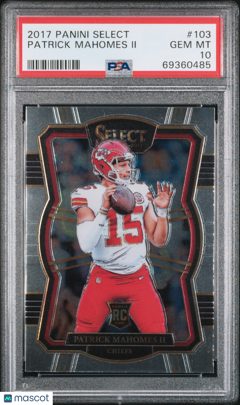 PATRICK MAHOMES II 2017 Panini Select Rookie #103 PSA 10 Chiefs