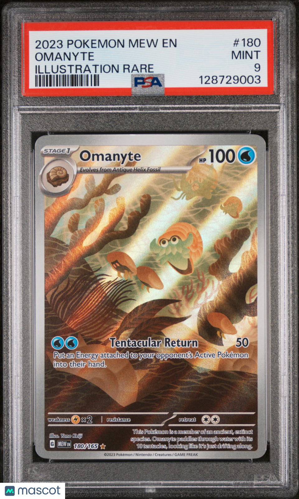 OMANYTE 2023 Pokemon Scarlet Violet Mew 151 Illustration Rare PSA 9 #180