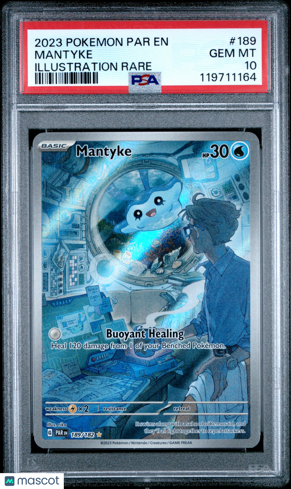 MANTYKE 2023 Pokemon S&V Paradox Rift Illustration Rare #189 PSA 10
