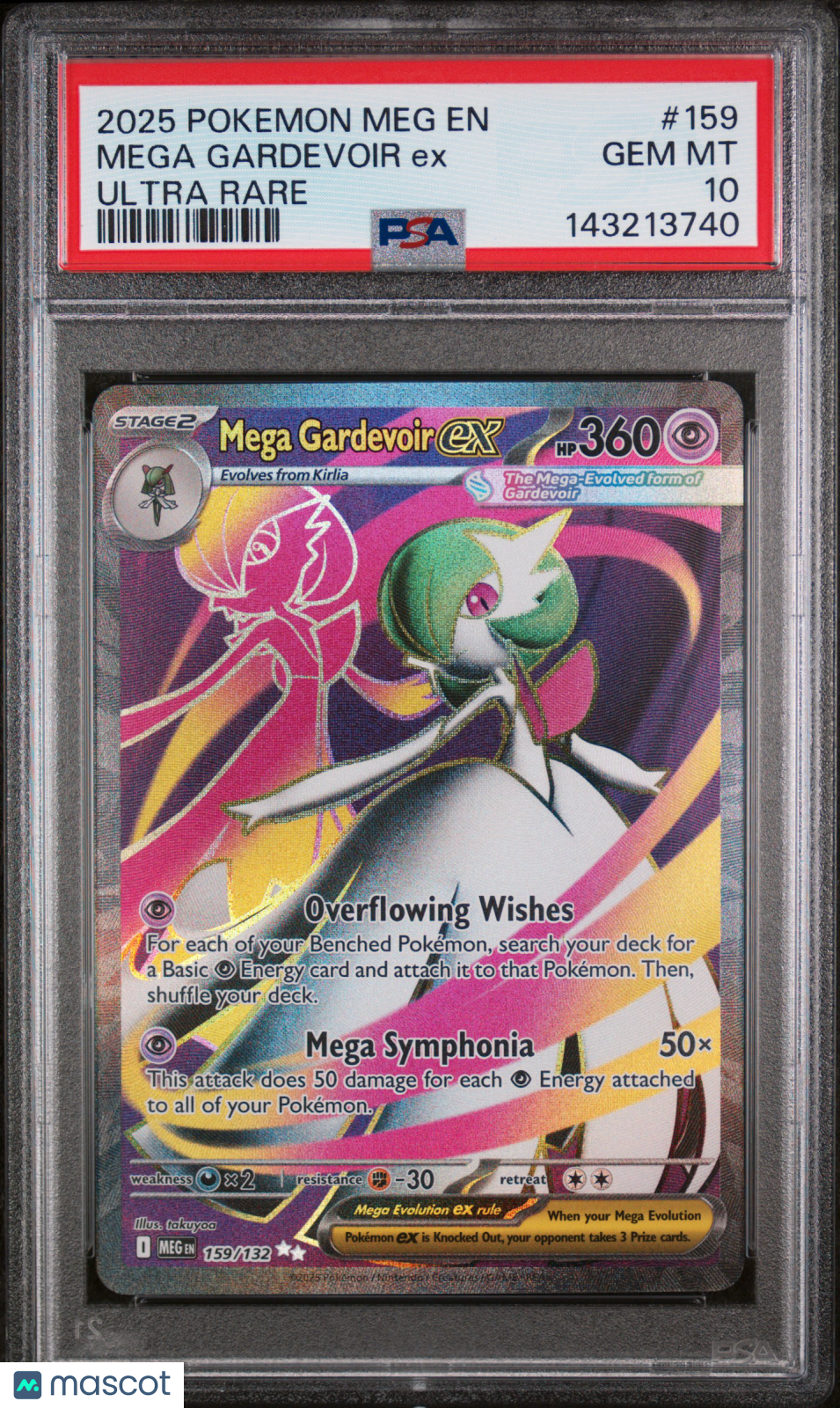 MEGA GARDEVOIR EX 2025 Pokemon Mega Evolution Ultra Rare #159 PSA 10