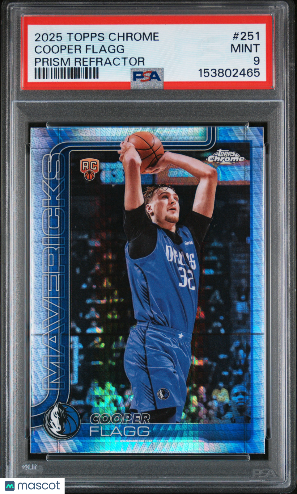 COOPER FLAGG 2025-26 Topps Chrome Rookie Prism Refractor #251 PSA 9