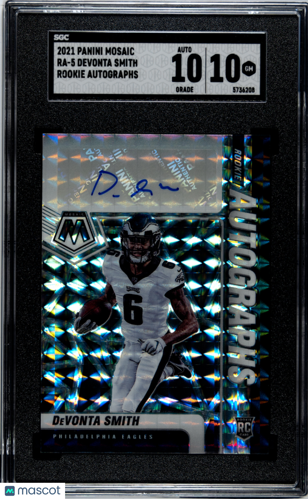 DEVONTA SMITH 2021 Panini Mosaic Rookie Auto Silver Prizm #RA-5 SGC 10 Eagles