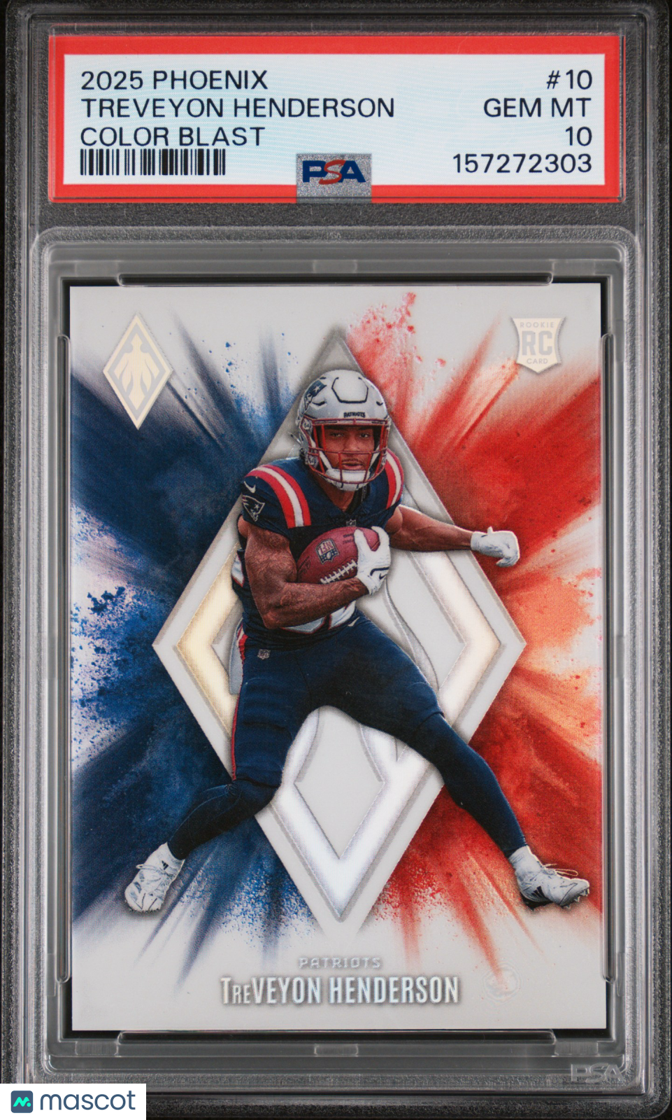 TREVEYON HENDERSON 2025 Panini Phoenix Rookie Color Blast SSP #10 PSA 10