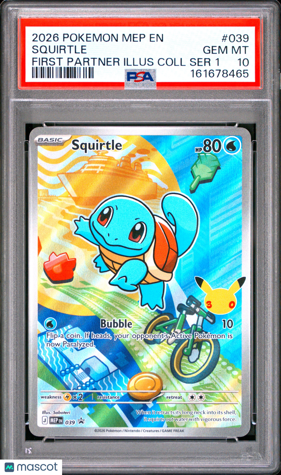 SQUIRTLE 2026 Pokemon Mega Evolution First Partner Black Star Promo #039 PSA 10