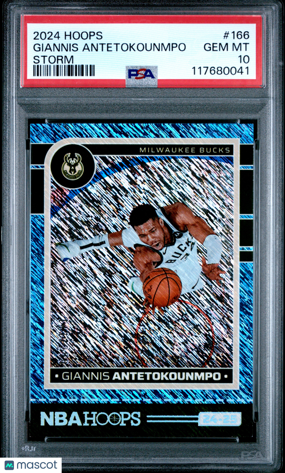 GIANNIS ANTETOKOUNMPO 2024-25 Panini NBA Hoops Storm /299 #166 PSA 10 Bucks