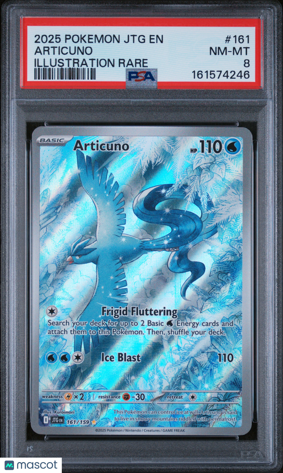ARTICUNO 2025 Pokemon Journey Together Illustration Rare #161 PSA 8