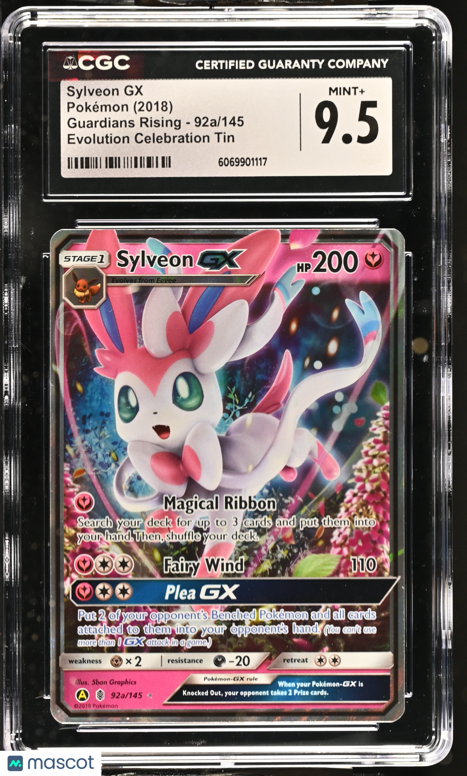 SYLVEON GX 2018 Pokemon Guardians Rising Celebration Tin #92a/145 CGC 9.5