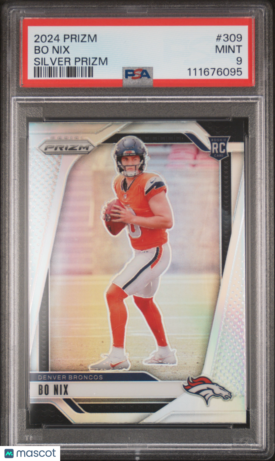 BO NIX 2024 Panini Prizm Silver Rookie #309 PSA 9 Broncos
