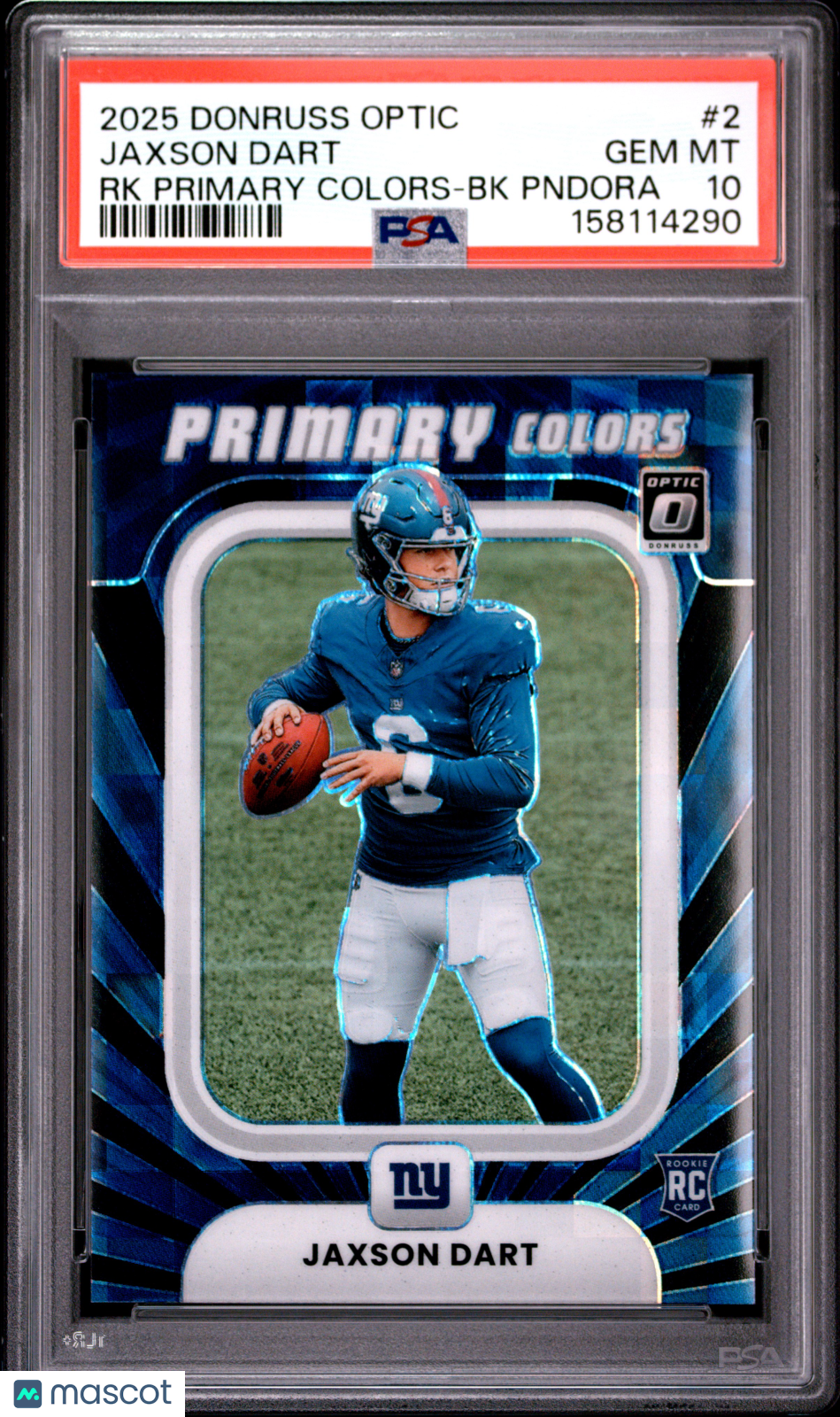 JAXSON DART 2025 Donruss Optic Rookie Primary Colors Black Pandora /149 PSA 10