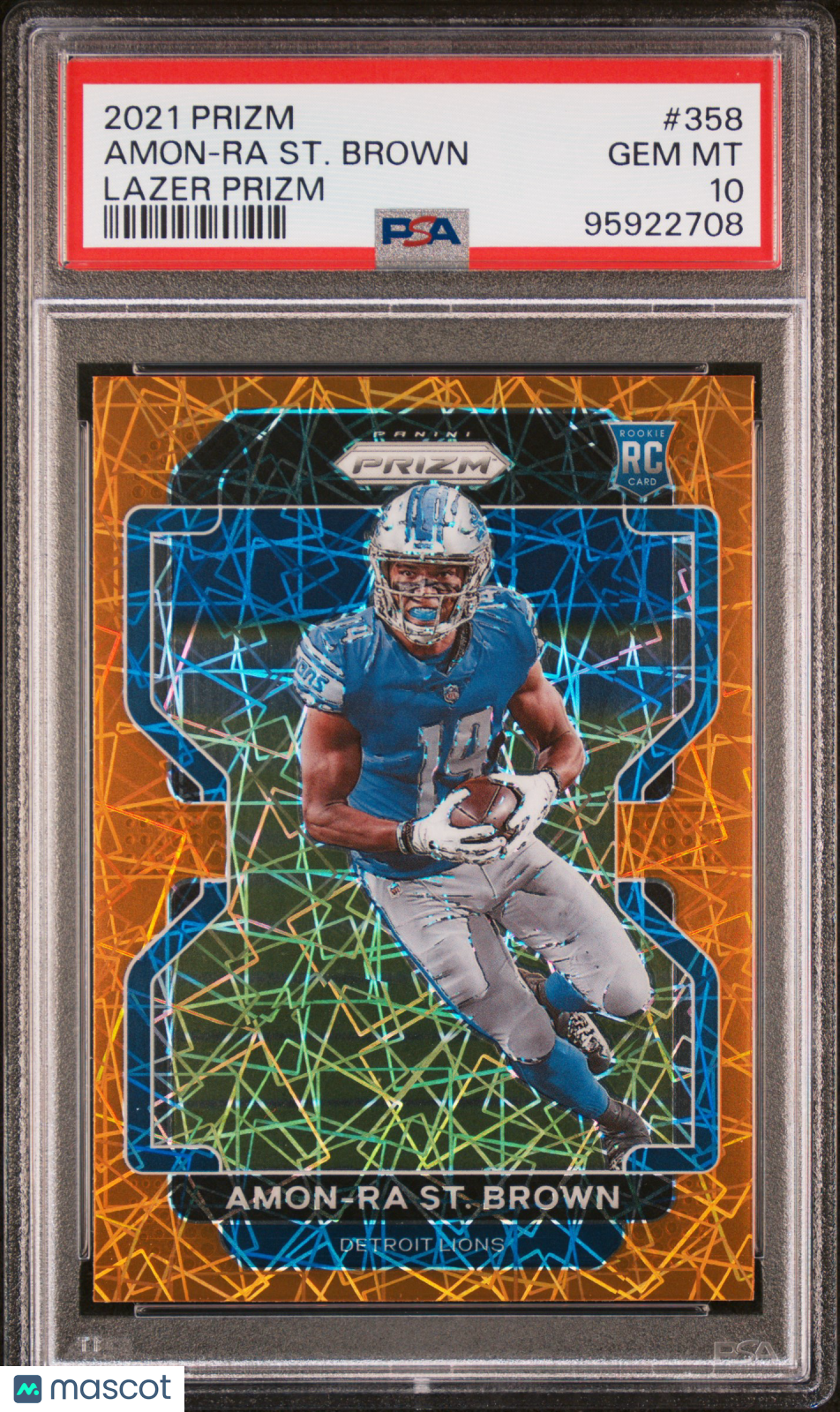 AMON-RA ST. BROWN 2021 Panini Prizm Rookie Lazer #358 PSA 10 Lions