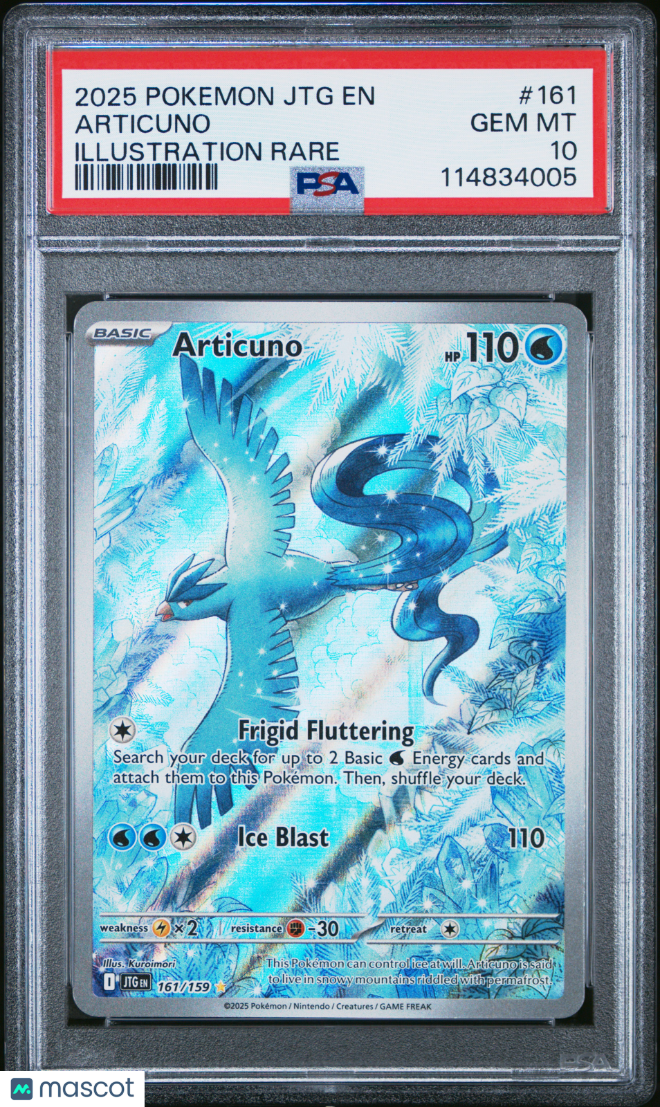 ARTICUNO 2025 Pokemon Journey Together Illustration Rare #161 PSA 10
