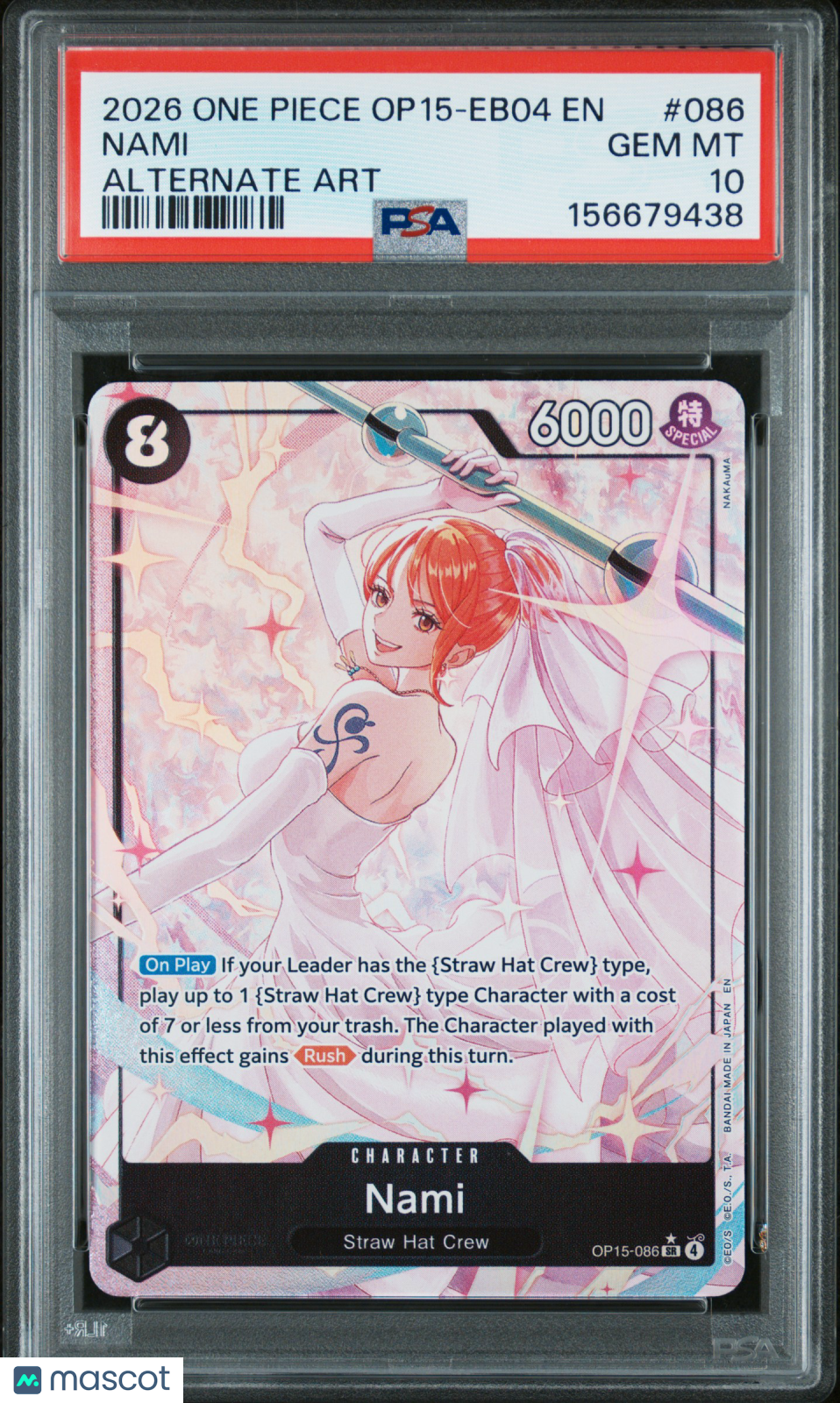 NAMI 2026 One Piece Adventure On Kami's Island Alternate Art #OP15-086 PSA 10