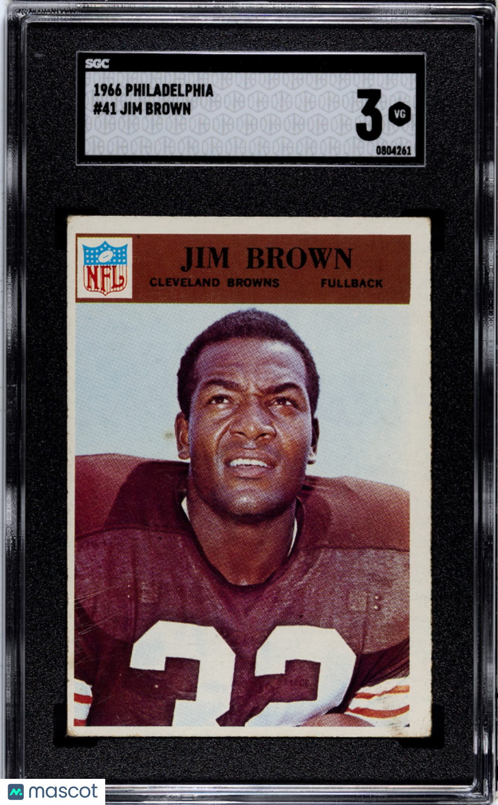 JIM BROWN 1966 Philadelphia #41 SGC 3 Cleveland Browns