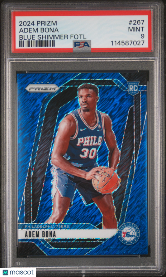 ADEM BONA 2024-25 Panini Prizm Blue Shimmer FOTL /35 Rookie #267 PSA 9