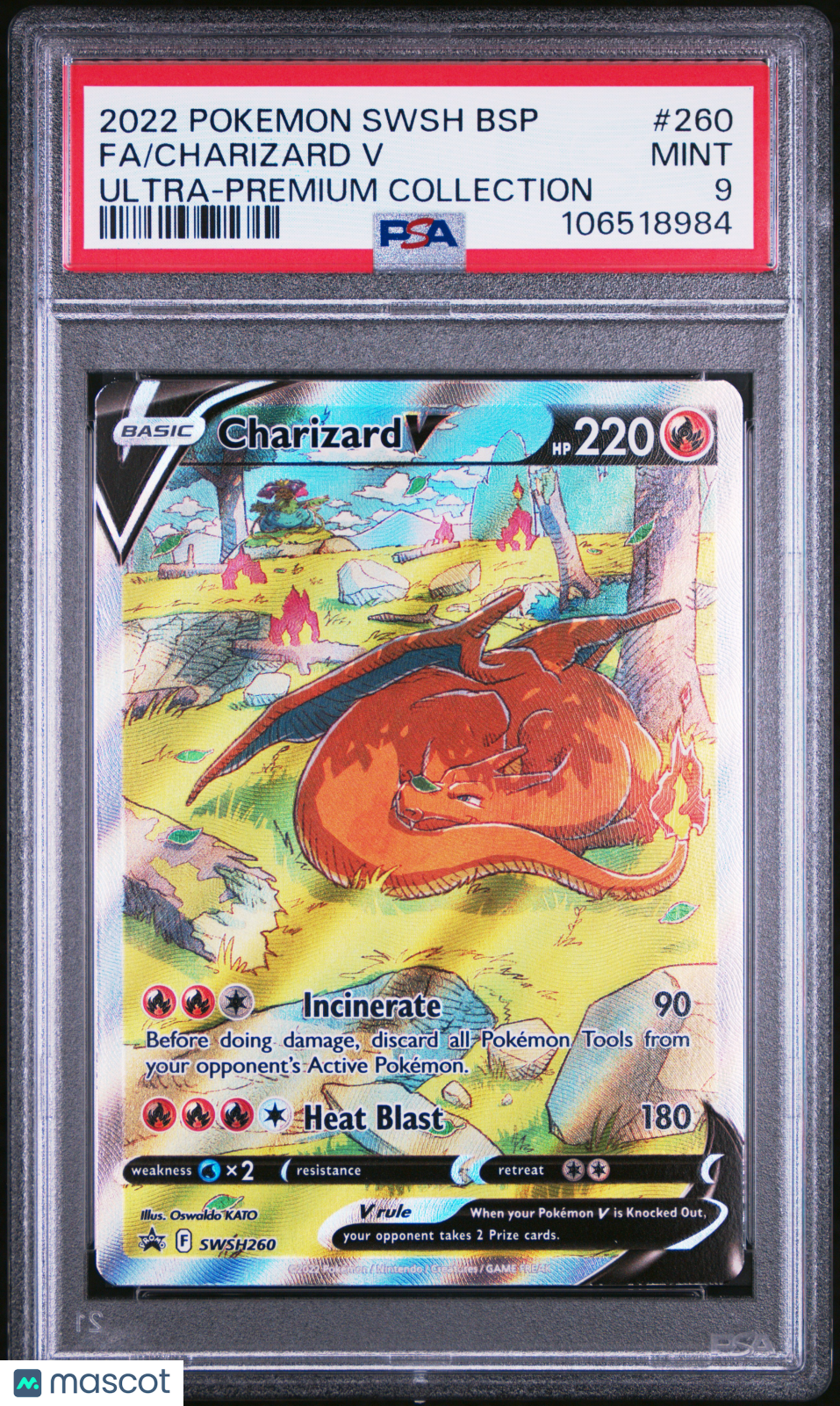 CHARIZARD V 2022 Pokemon Sword Shield UPC Black Star Promo #SWSH260 PSA 9