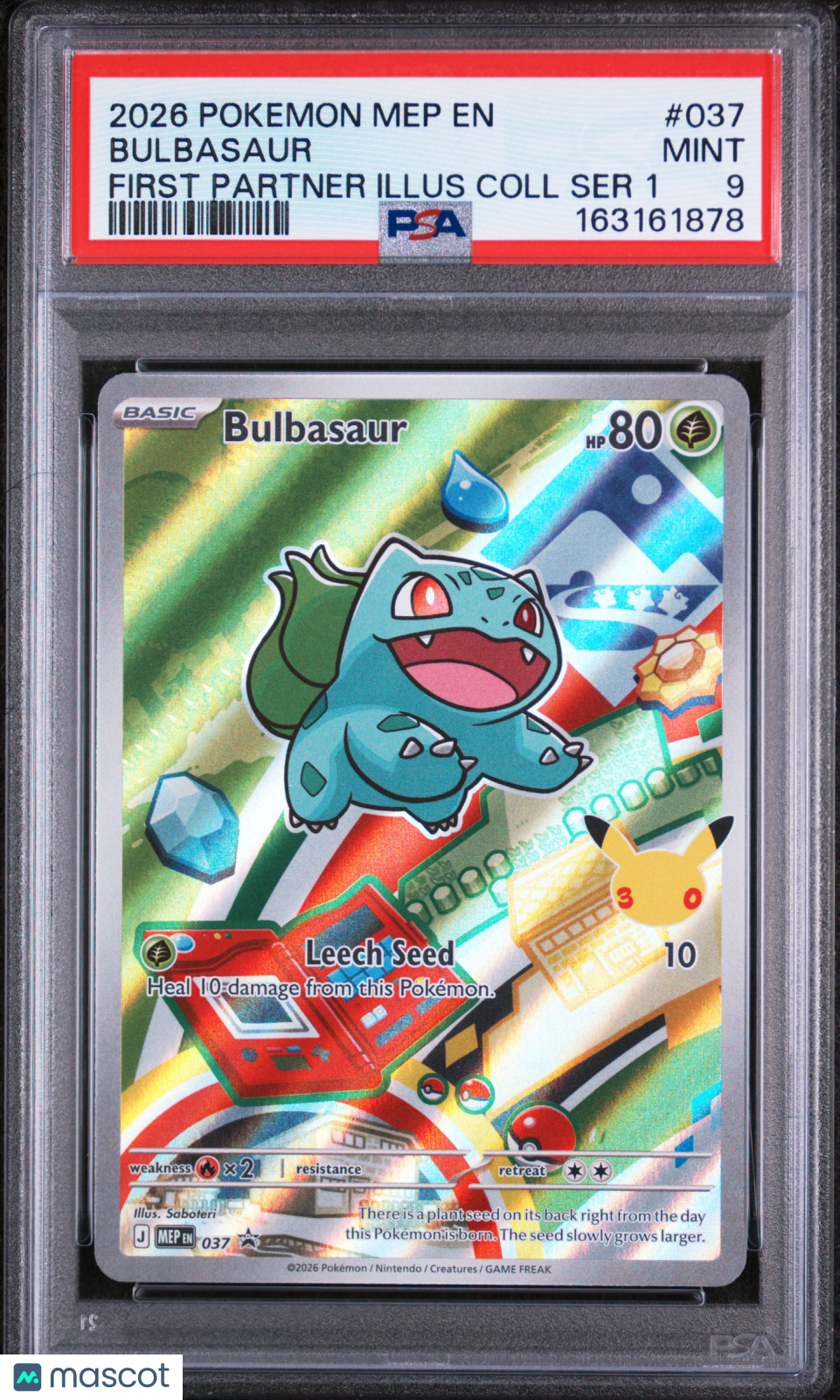 BULBASAUR Pokemon Mega Evolution Black Star Promo First Partner #037 PSA 9