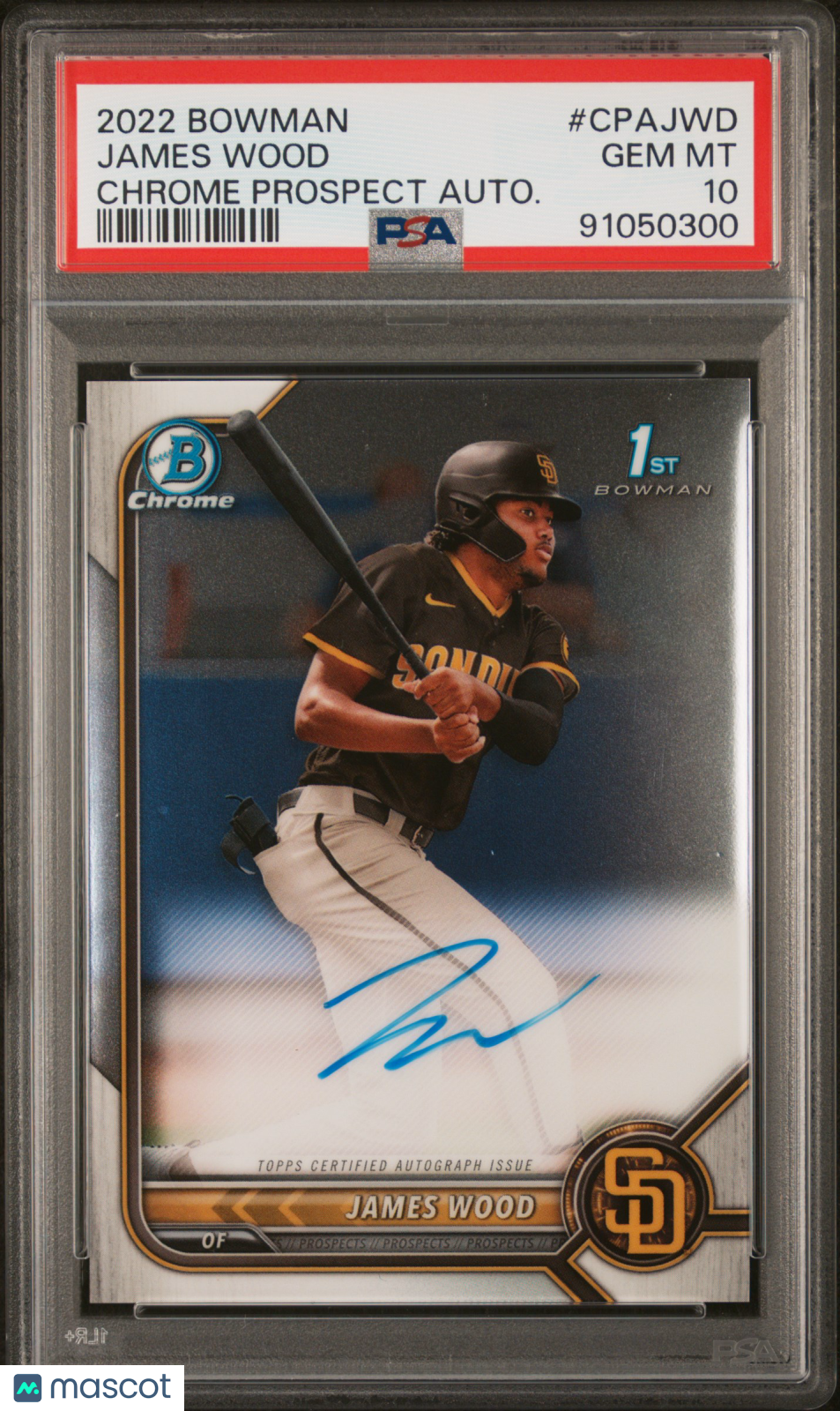 JAMES WOOD 2022 Bowman Chrome 1st Prospect Auto #CPAJWD PSA 10 Padres