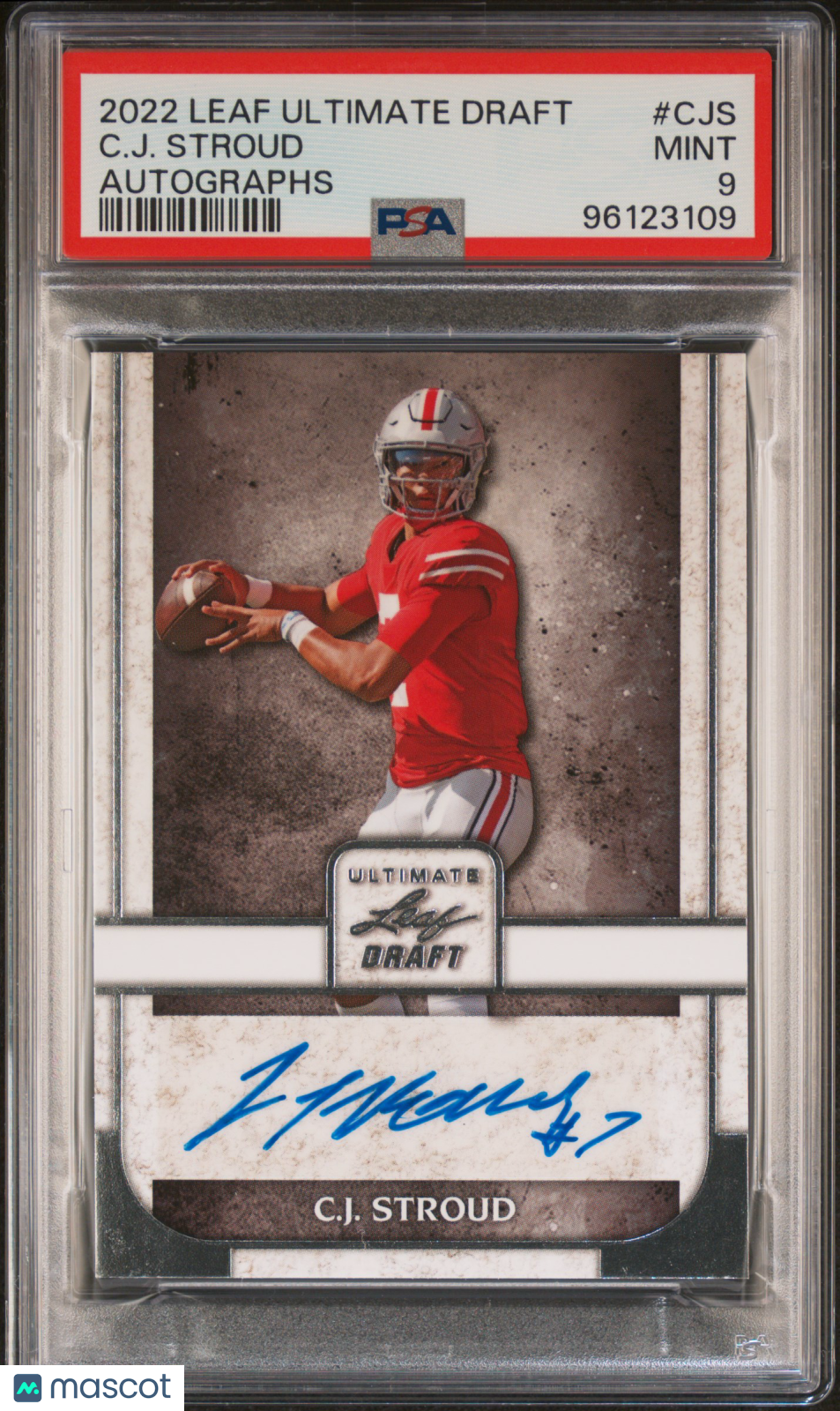 C.J. STROUD 2022 Leaf Ultimate Draft Rookie Auto #CJS PSA 9 Ohio State