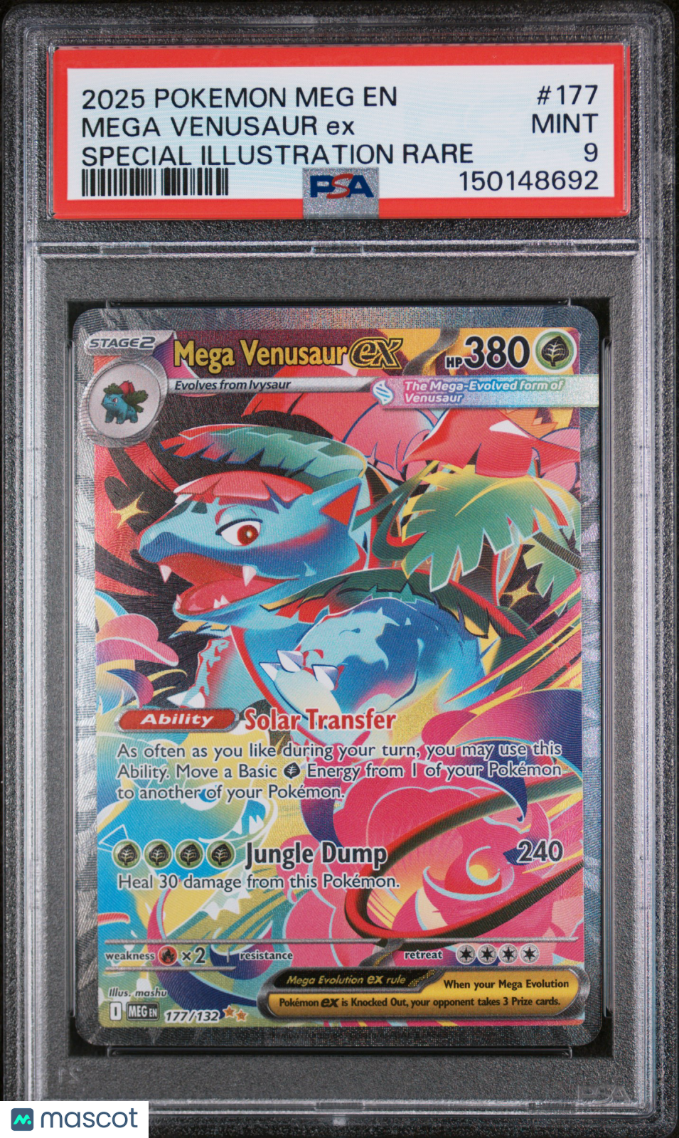 MEGA VENUSAUR EX 2025 Pokemon Mega Evo Special Illustration Rare #177 PSA 9