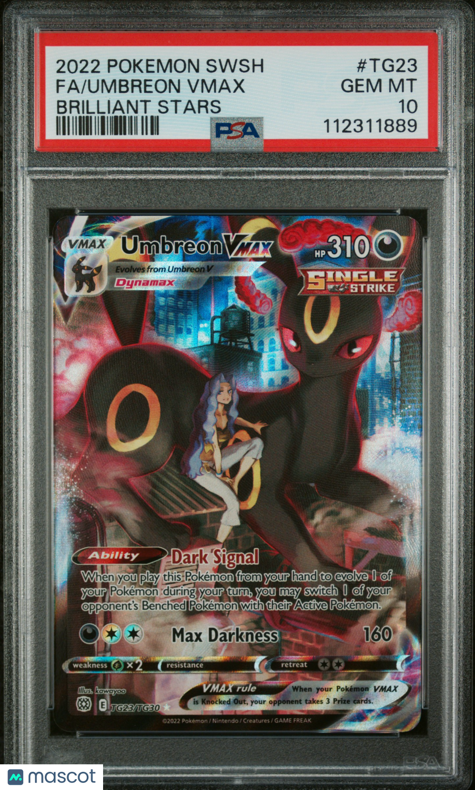 UMBREON VMAX 2022 Pokemon SWSH Brilliant Stars #TG23 Full Art PSA 10