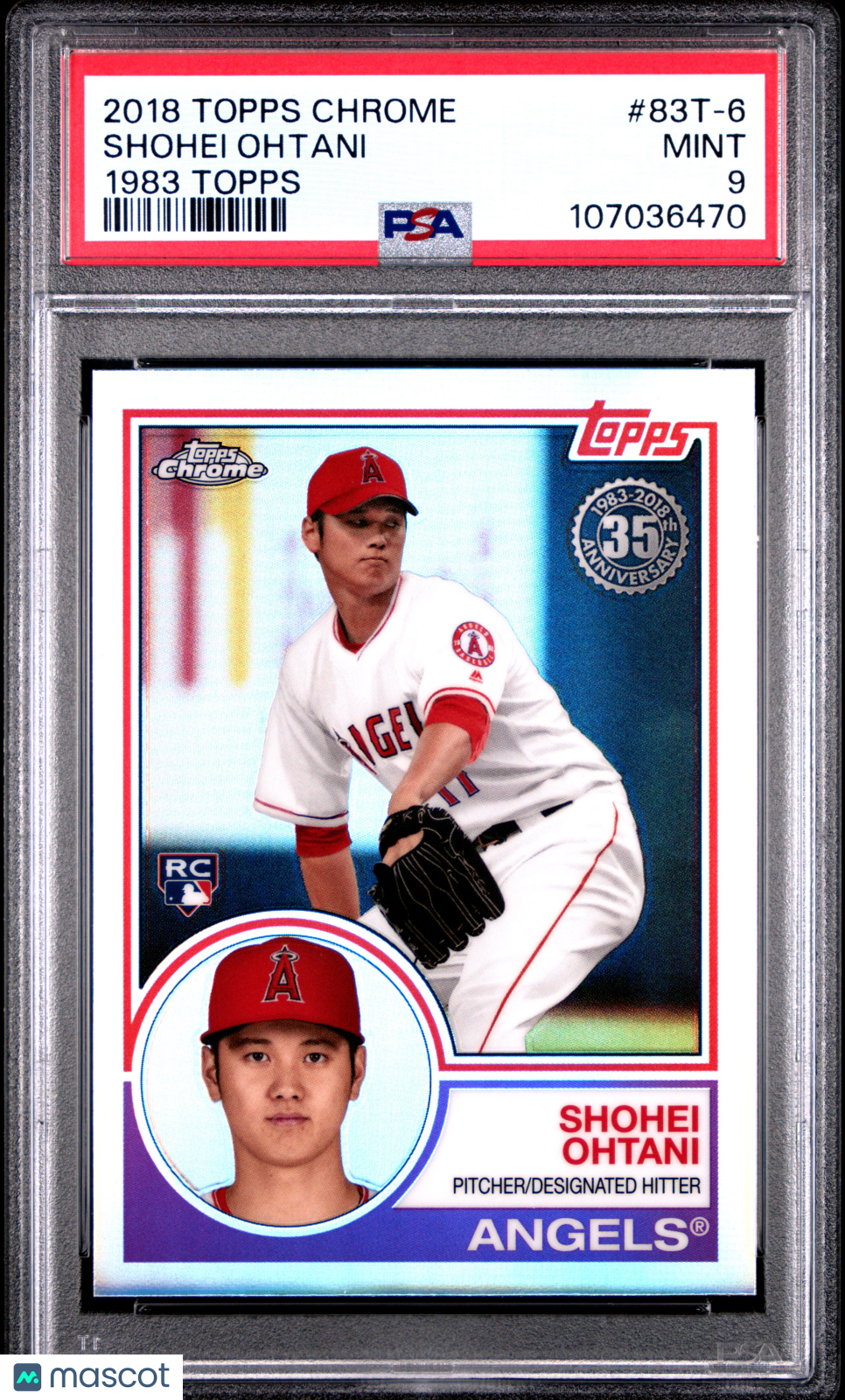 SHOHEI OHTANI 2018 Topps Chrome 1983 Rookie Refractor #83T-6 PSA 9 Angels
