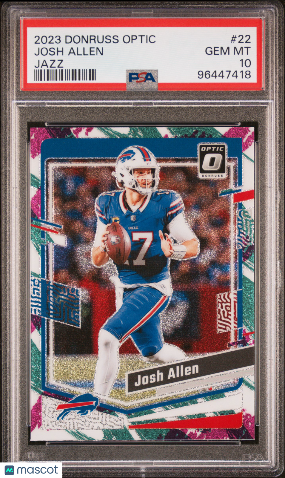 JOSH ALLEN 2023 Panini Donruss Optic Jazz Prizm SSP #22 PSA 10 Bills