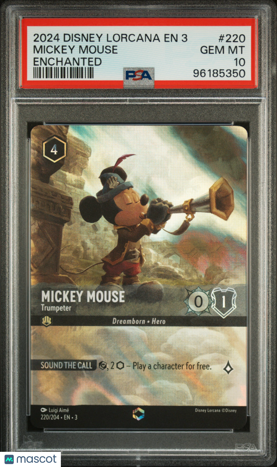 MICKEY MOUSE 2024 Disney Lorcana Into The Inklands #220 Enchanted PSA 10