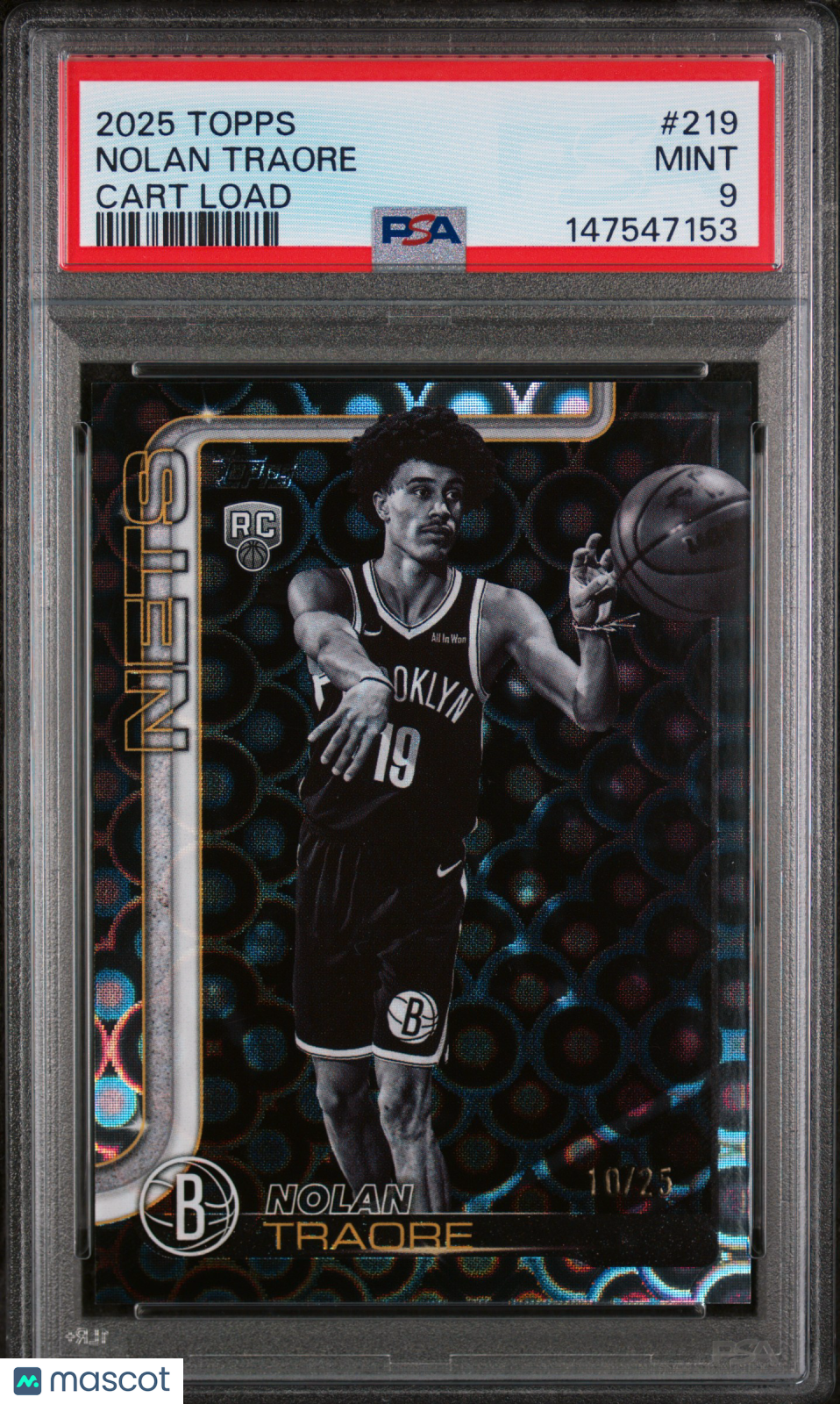 NOLAN TRAORE 2025-26 Topps Black Friday Rookie Cart Load /25 #219 PSA 9 Nets