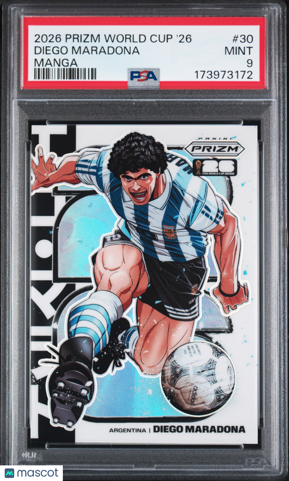 DIEGO MARADONA 2026 Panini Prizm World Cup Manga Case Hit SSP #30 PSA 9