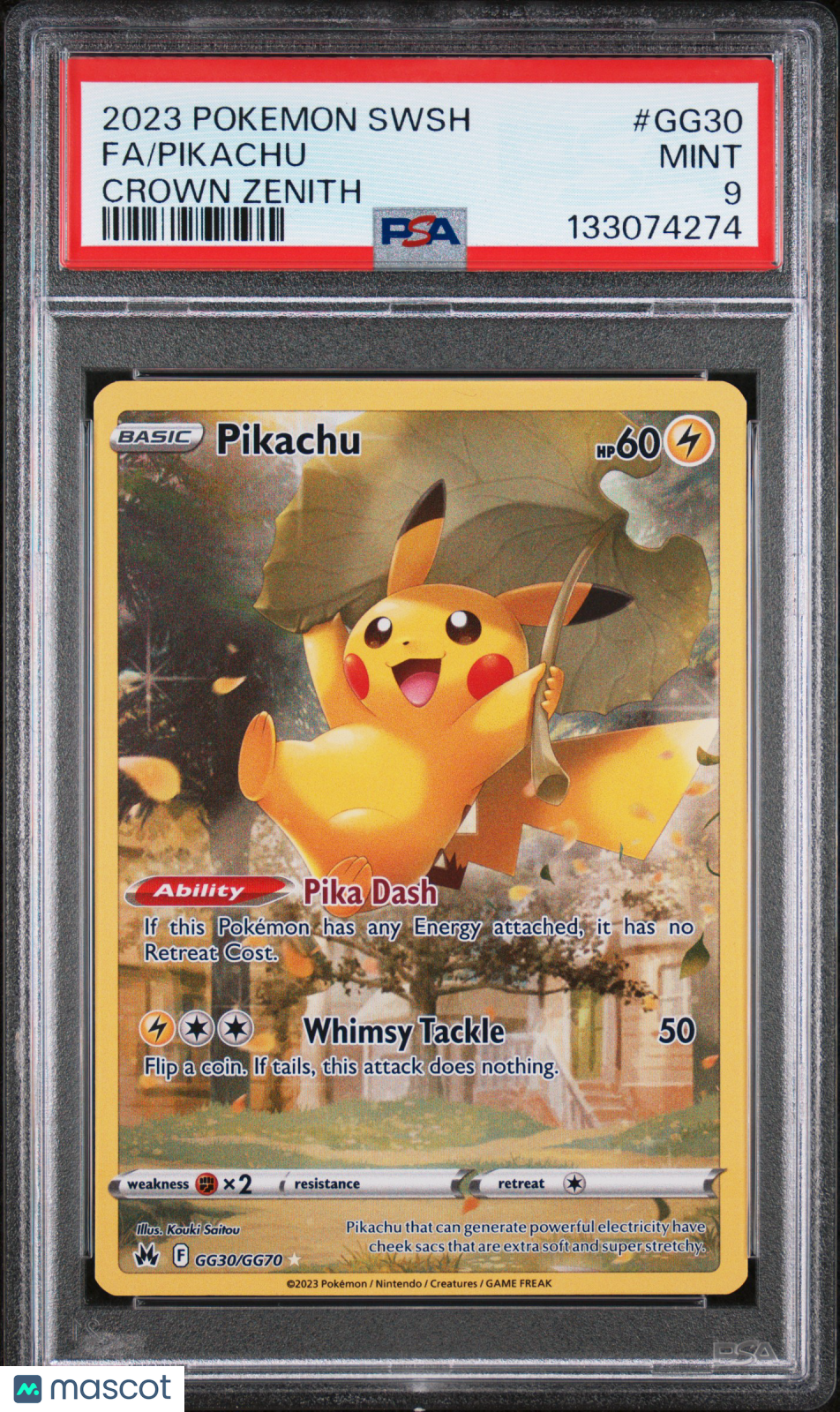 PIKACHU 2023 Pokemon Sword & Shield Crown Zenith Galarian Gallery #GG30 PSA 9