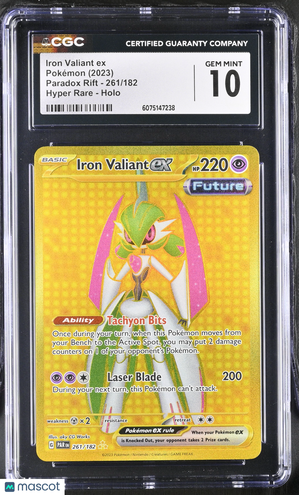 IRON VALIANT EX 2023 Pokemon Paradox Rift #261/182 Hyper Rare CGC 10