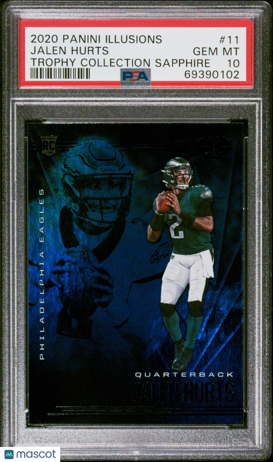 JALEN HURTS 2020 Panini Illusions Rookie Trophy Collection Sapphire #11 PSA 10