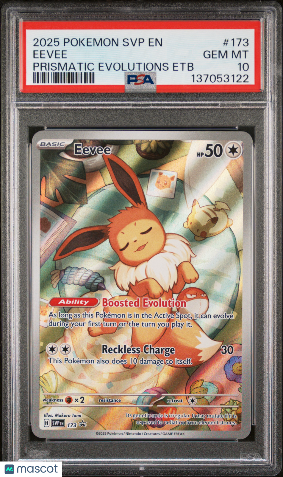 EEVEE 2025 Pokemon Prismatic Evolutions Black Star Promo ETB #173 PSA 10