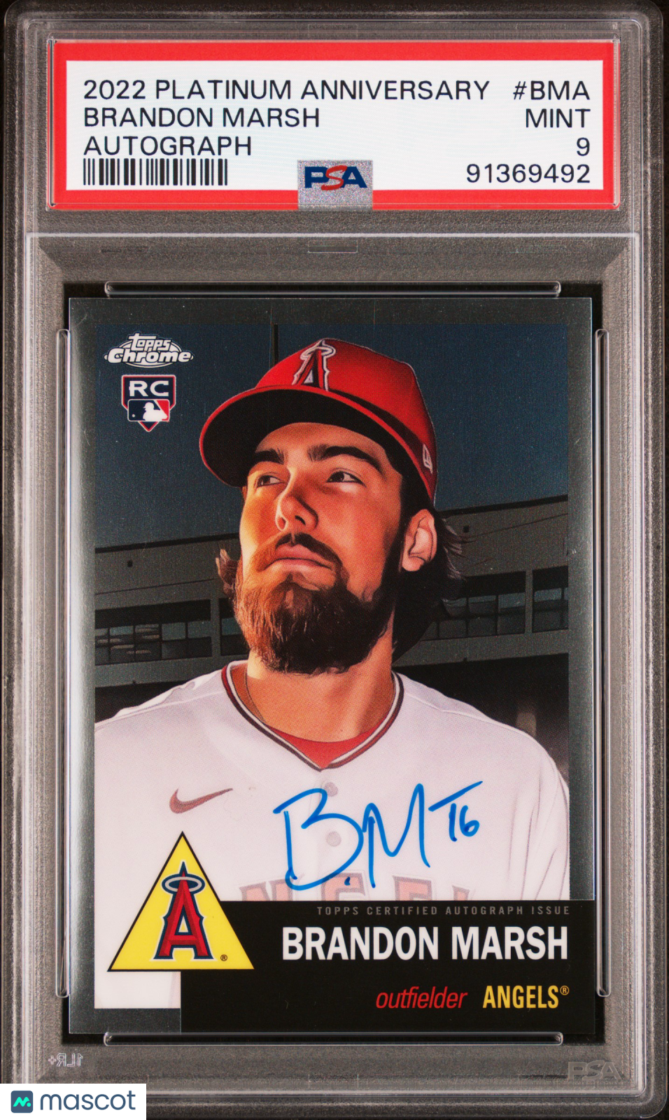BRANDON MARSH 2022 Topps Chrome Platinum Anniversary Rookie Auto #BMA PSA 9