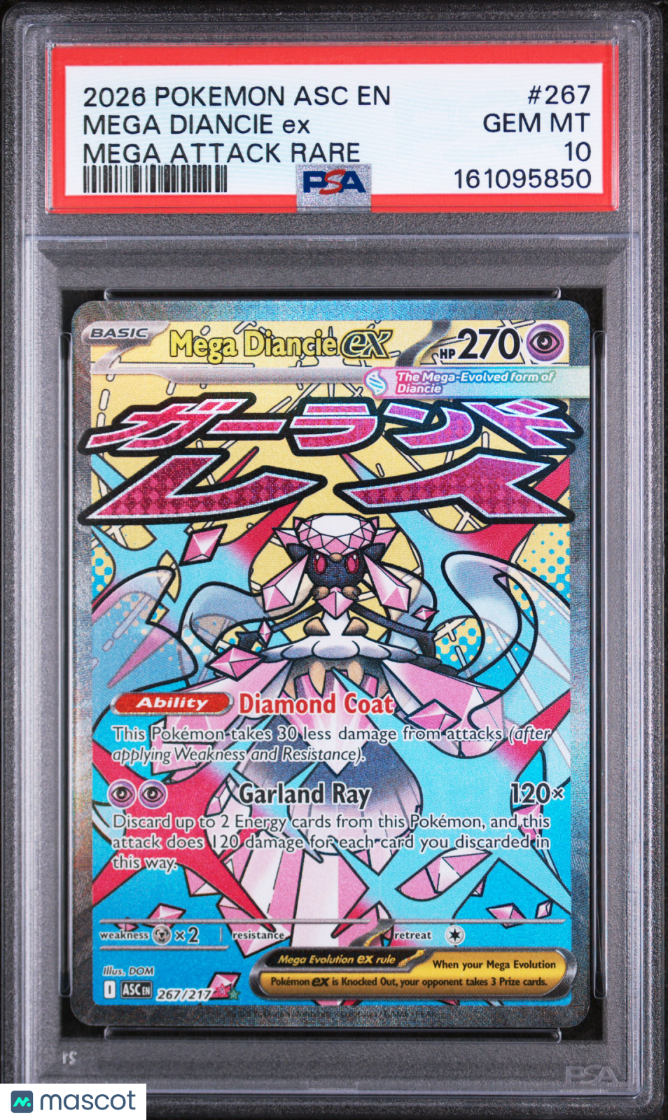 MEGA DIANCIE EX 2026 Pokemon ME Ascended Heroes #267 Mega Attack Rare PSA 10