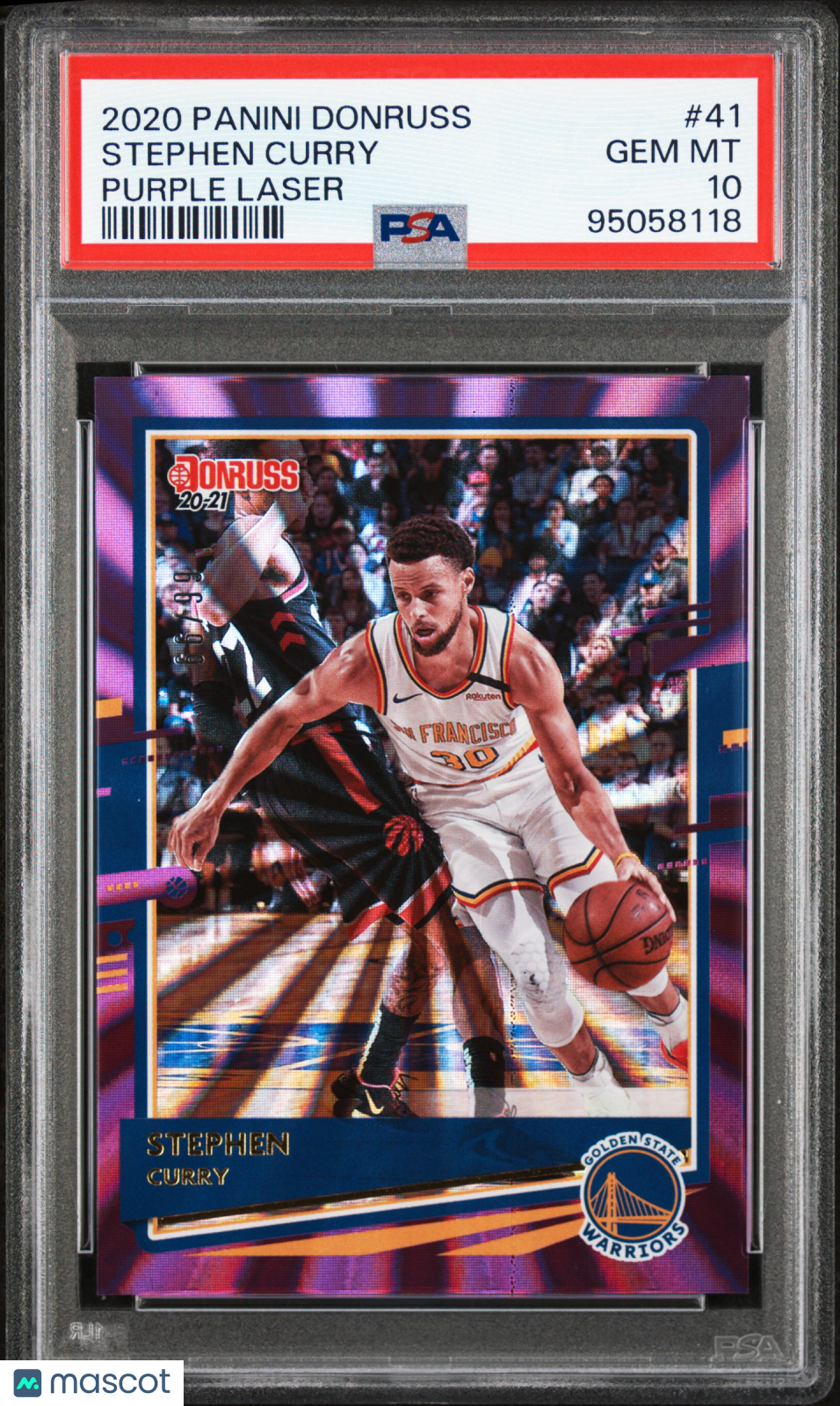 STEPHEN CURRY 2020-21 Panini Donruss Holo Purple Laser /99 PSA 10 #41 Warriors