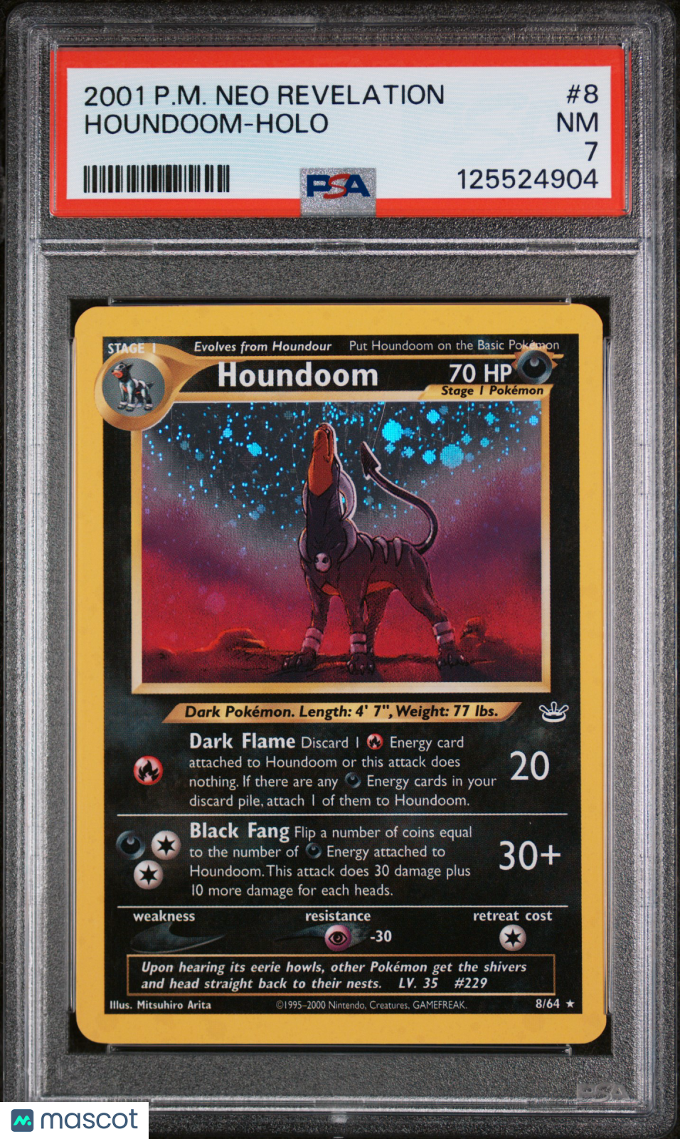 HOUNDOOM 2001 Pokemon Neo Revelation Holo #8 PSA 7 Near Mint