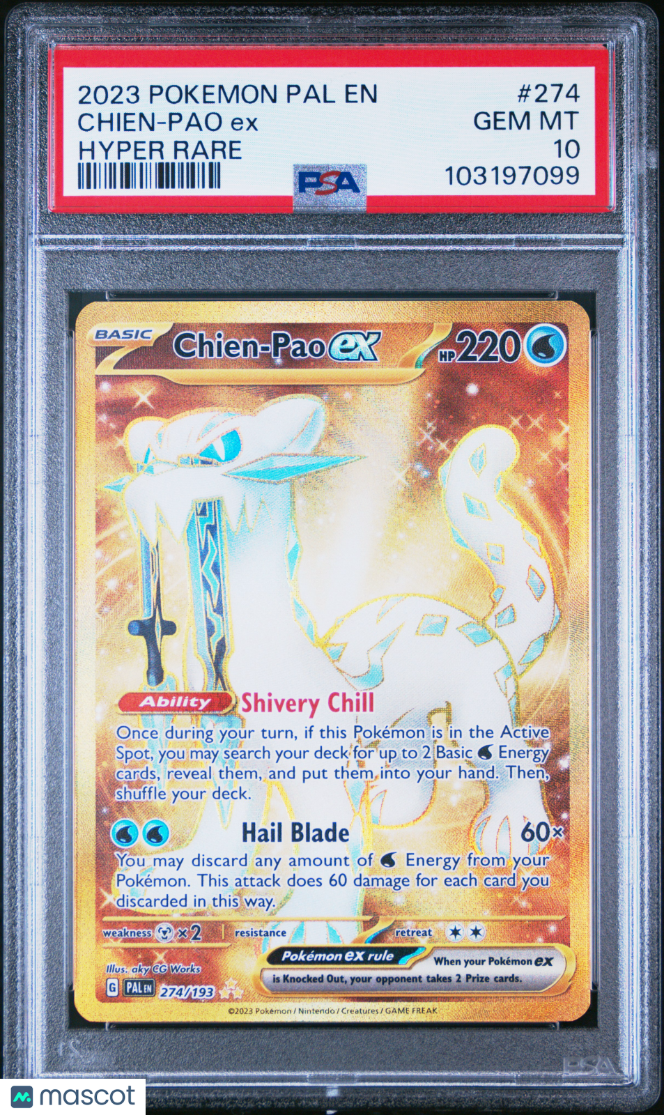CHIEN-PAO EX 2023 Pokemon S&V Paldea Evolved #274 Hyper Rare PSA 10