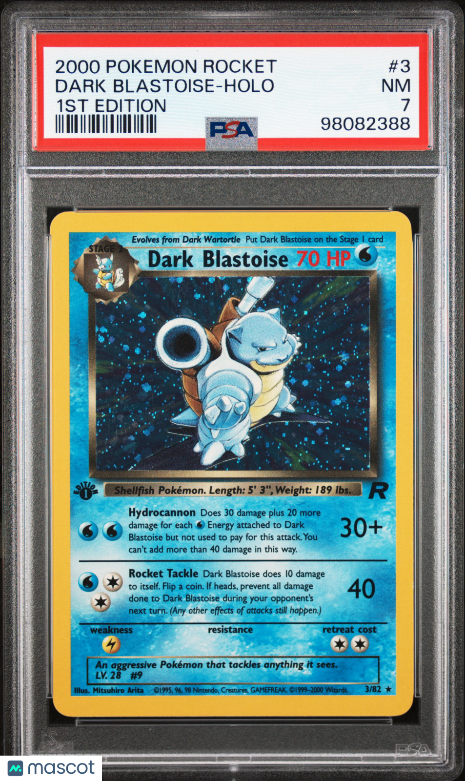 DARK BLASTOISE 2000 Pokemon Rocket #3 1ST Edition PSA 7