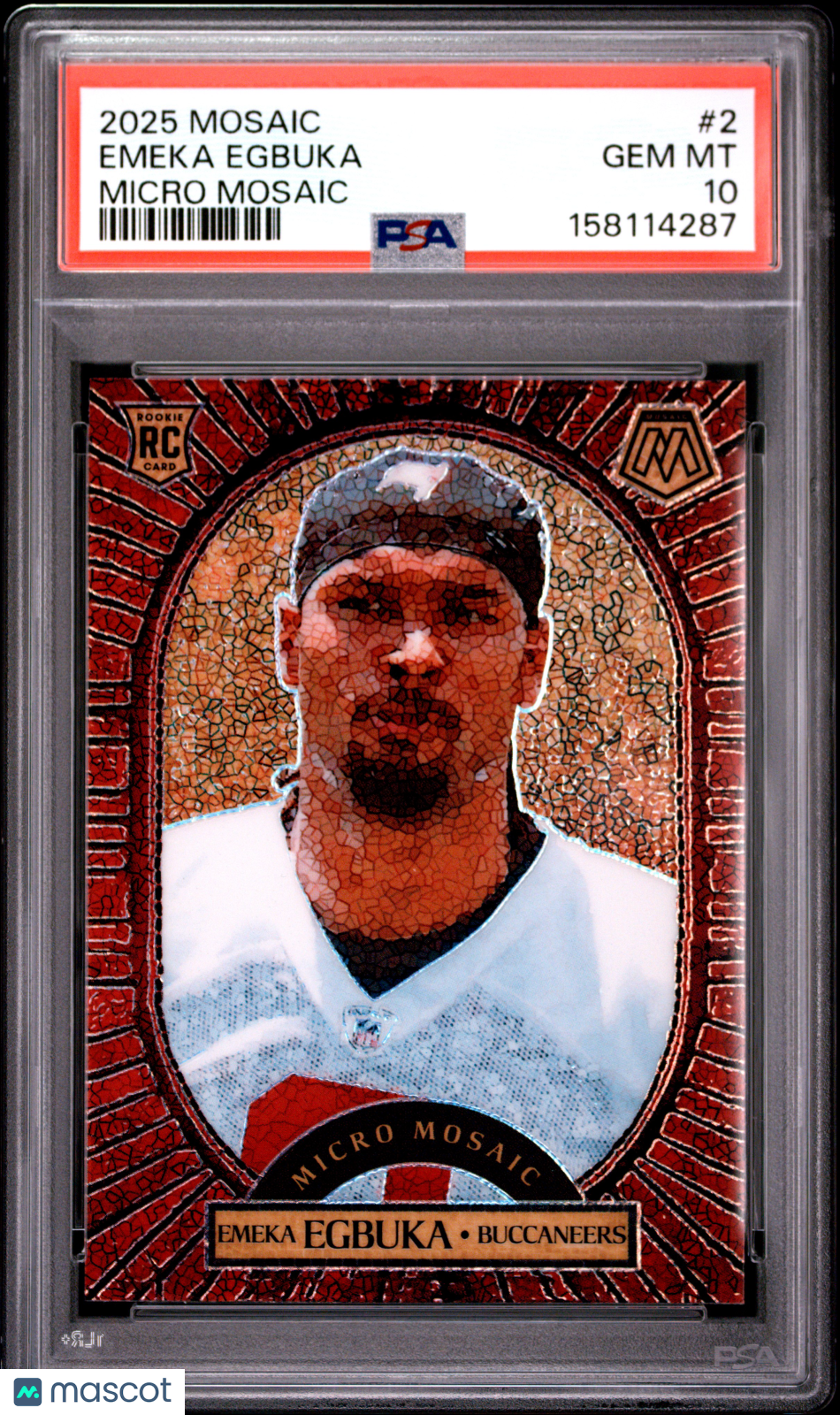 EMEKA EGBUKA 2025 Panini Mosaic Micro Rookie Case Hit SSP #2 PSA 10 Buccaneers