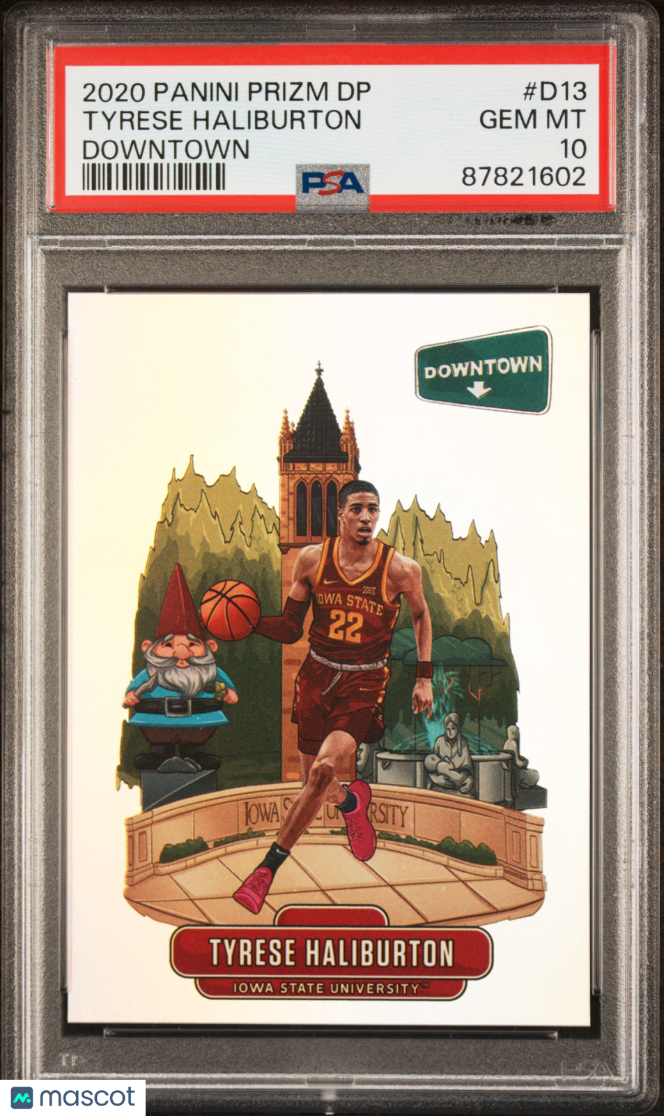 TYRESE HALIBURTON 2020-21 Panini Prizm Draft Picks Downtown SSP #D13 PSA 10