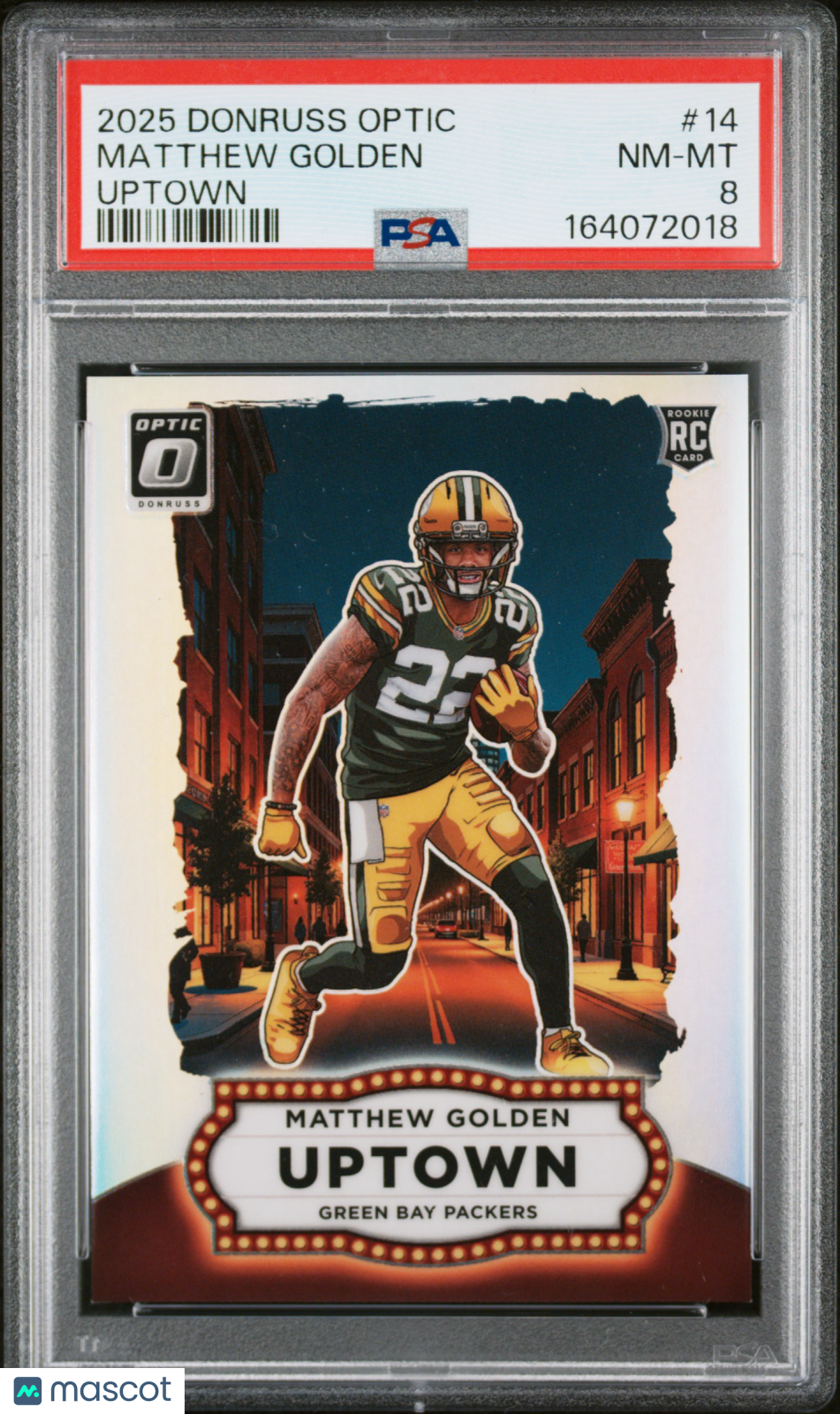 MATTHEW GOLDEN 2025 Panini Donruss Optic Uptown Rookie Case Hit SSP #14 PSA 8