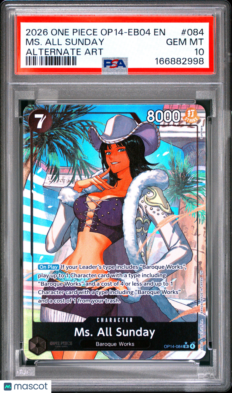 MS. ALL SUNDAY One Piece The Azure Sea's Seven Alternate Art #OP14-084 PSA 10