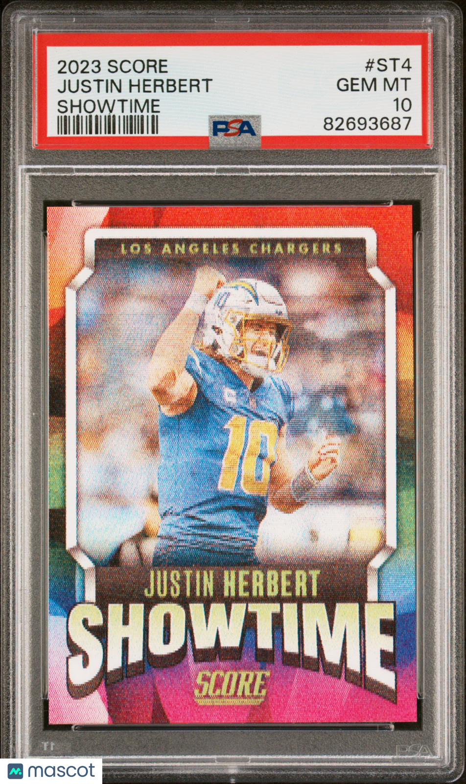 JUSTIN HERBERT 2023 Panini Score Showtime Case Hit SSP #ST4 PSA 10 Chargers