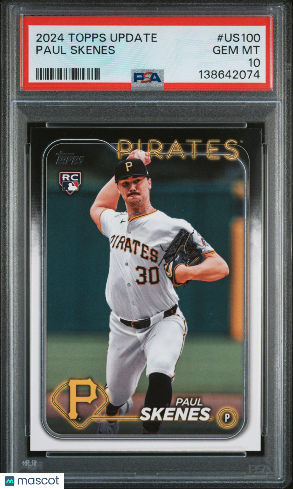 PAUL SKENES 2024 Topps Update Rookie Card #US100 PSA 10 Pirates