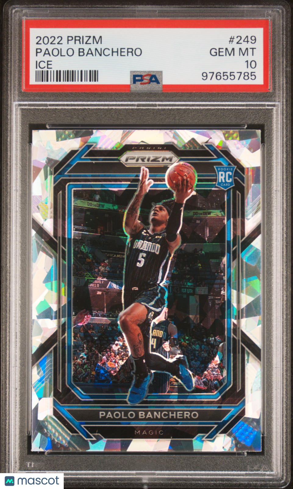 PAOLO BANCHERO 2022-23 Panini Prizm Rookie Silver Ice #249 PSA 10 Magic