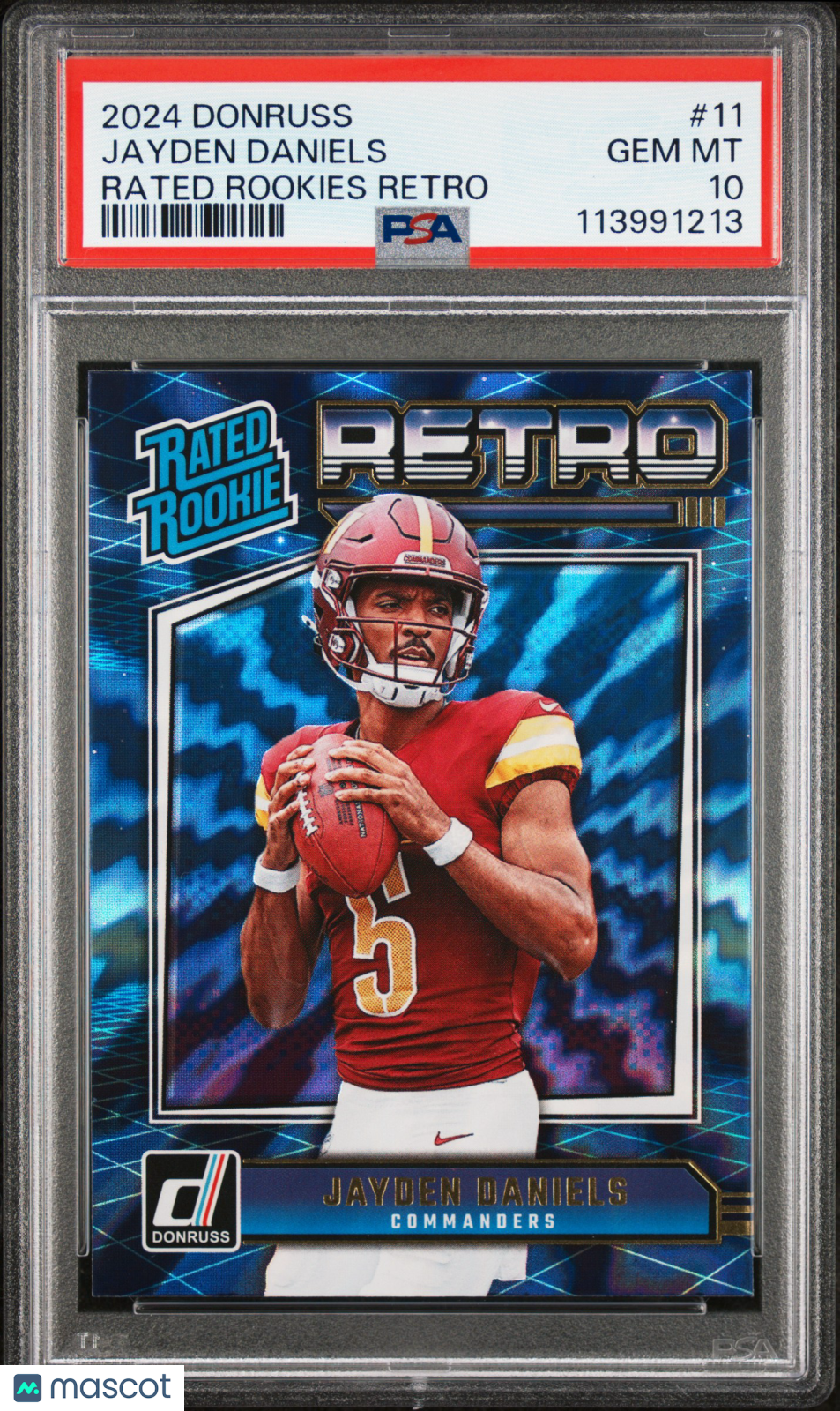 JAYDEN DANIELS 2024 Panini Donruss Rated Rookie Retro #11 PSA 10 Commanders