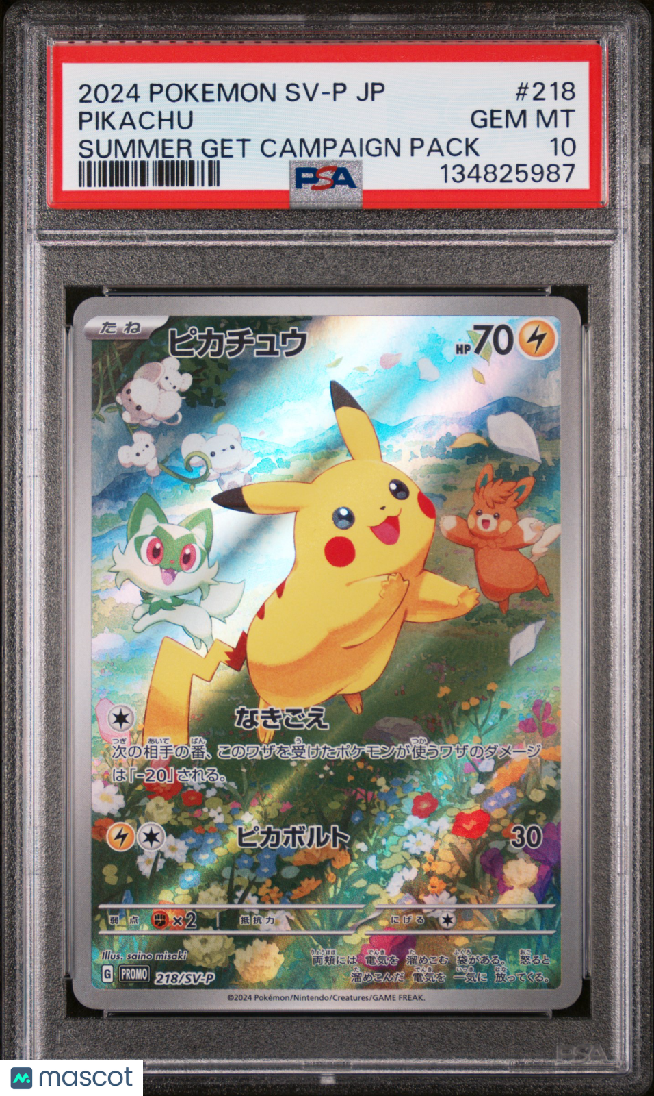 PIKACHU 2024 Pokemon Summer Get Campaign Pack Japanese Promo #218 IR PSA 10
