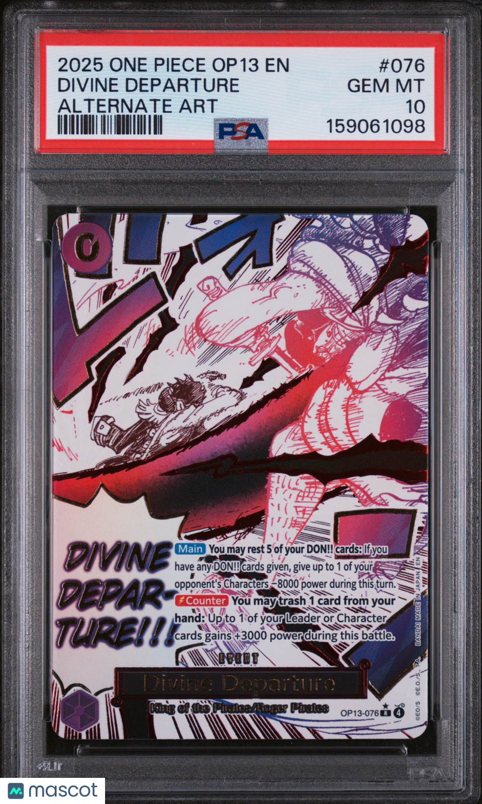 DIVINE DEPARTURE One Piece Carrying On His Will Alternate Art #OP13-076 PSA 10